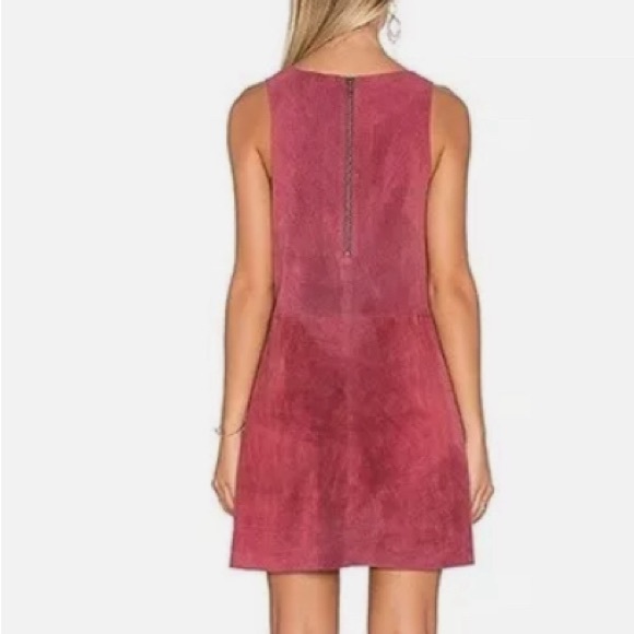 Free People Women's Retro Love Suede Mini Dress Maroon - Picture 5 of 5